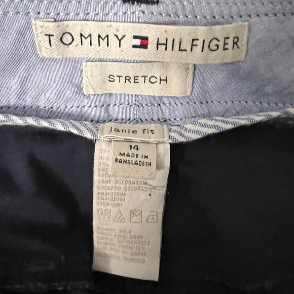 Tommy Hilfiger Pants Womens 14 Janie Fit Blue Flat Front Boot Cut Pockets Cotton - Picture 6 of 11